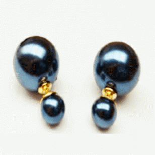 Oorbellen Dot Blauw Parelmoer